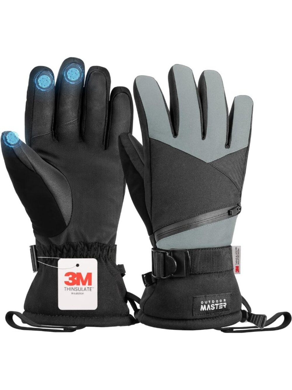 Thermal Ski Snow Gloves for Men & Women - 3M Thinsulate, Waterproof, Warm Winter